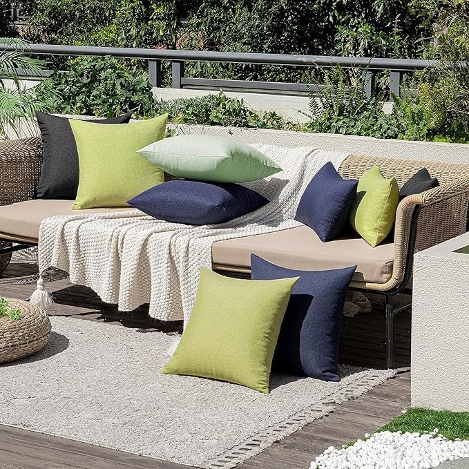 MIULEE Pack of 2 Decorative Outdoor Solid Waterproof Throw Pillow Covers Spring