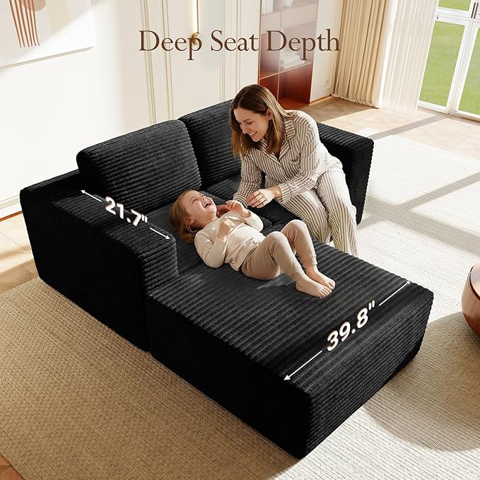 Vesgantti 80" Modular Sectional Sofa, Corduroy Cloud Couch