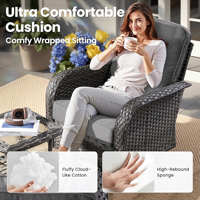 ovios 5-Piece Patio Furniture Set, Outdoor Wicker Sofa
