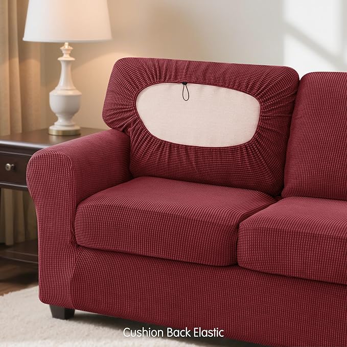 SUBRTEX 7 Pieces Stretch Sofa Slipcover Sets Couch Cover Sets Backrest Cushion