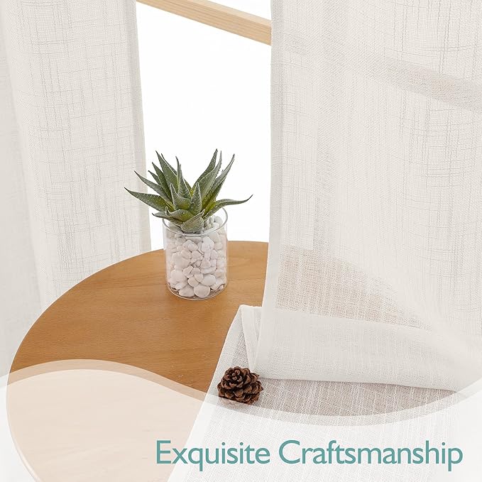 Chyhomenyc Semi Sheer Curtains 63 Inch Length 2 Panels