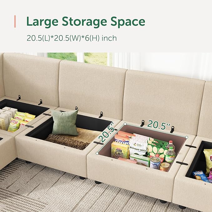 HONBAY Modular Sectional Sofa Sleeper Couch