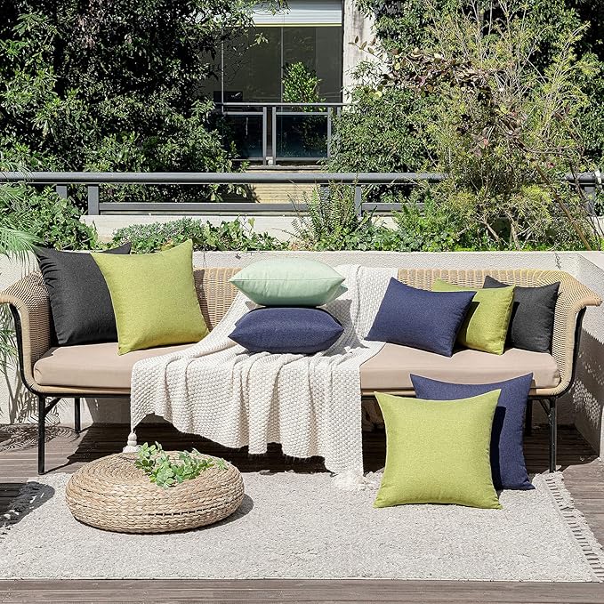 MIULEE Pack of 2 Decorative Outdoor Solid Waterproof Throw Pillow Covers Spring