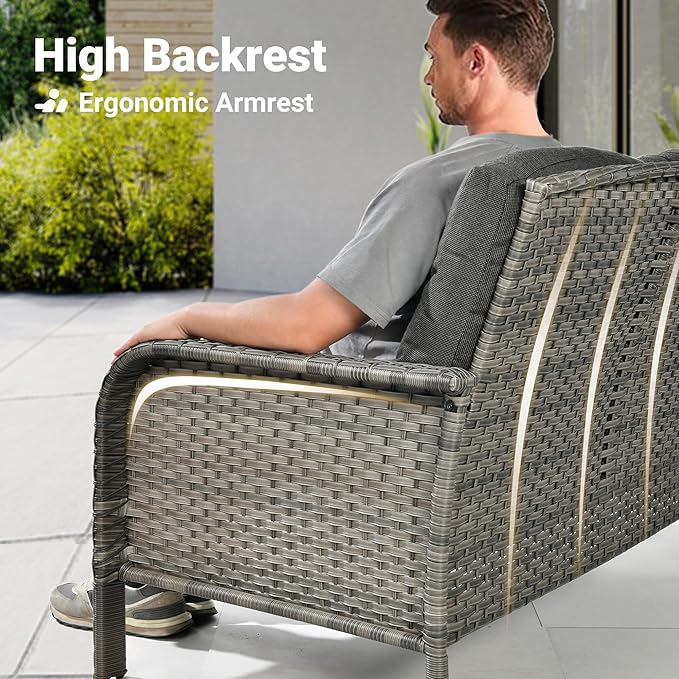 ovios 7-Piece Patio Furniture Set, Outdoor Wicker Sofa