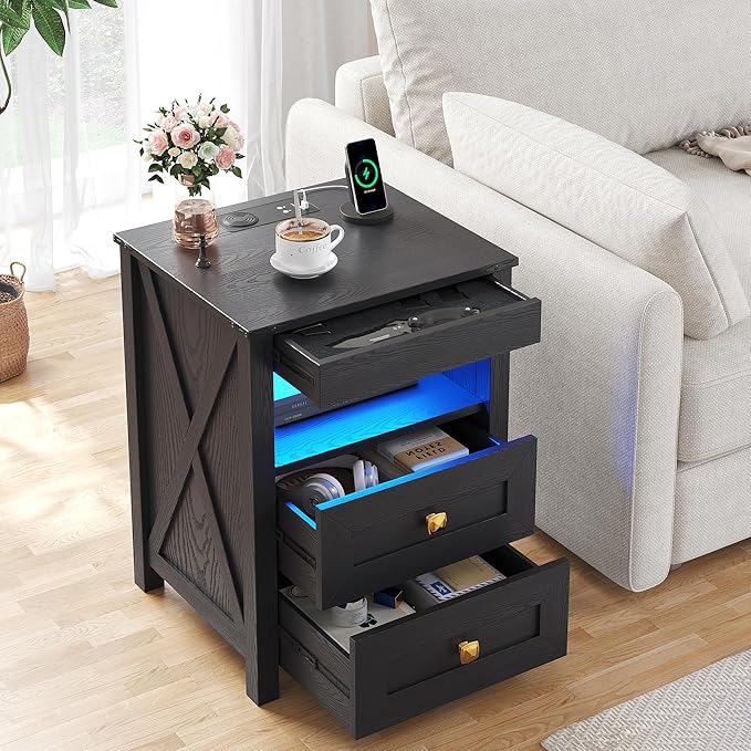 HWB LED Nightstand Set of 2