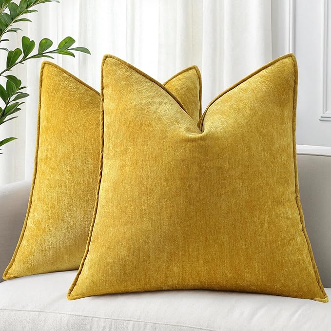 decorUhome Summer Couch Euro Sham Throw Pillow Covers 24x24 Set of 2,