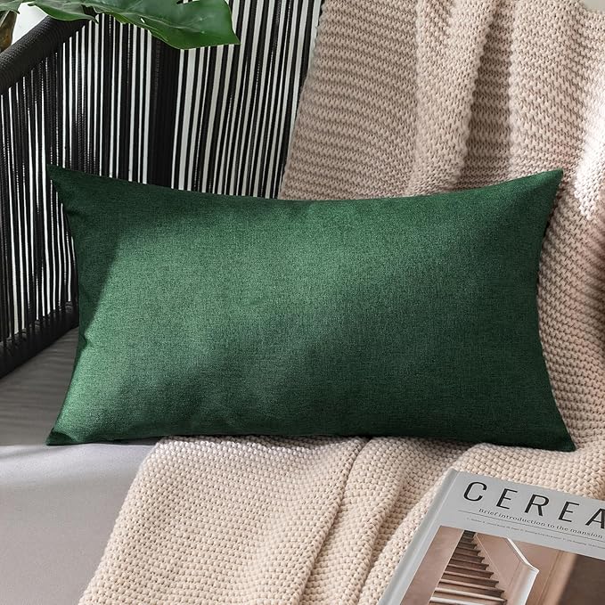 MIULEE Pack of 2 Decorative Outdoor Solid Waterproof Throw Pillow Covers Faux