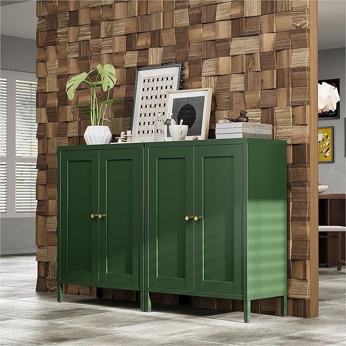 Bevivog Small Bathroom Storage Cabinet, Metal Floor Cabinets Sideboard