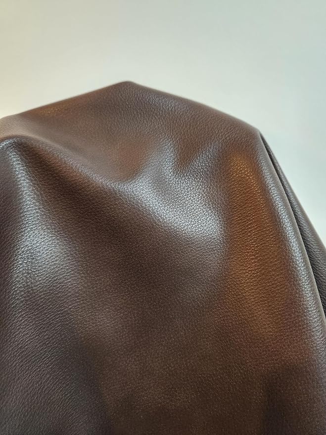 NAT Leathers | Cacao Brown Pebblegrain Soft Faux Vegan Leather PU | 4 Yards Cut