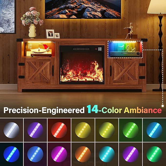 YESHOMY LED Fireplace TV Stand