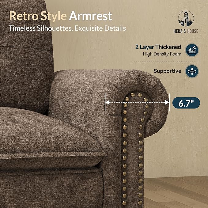 HERA'S HOUSE 116.11" Mid-Century Modern Couch, Oversized Sectional Couch