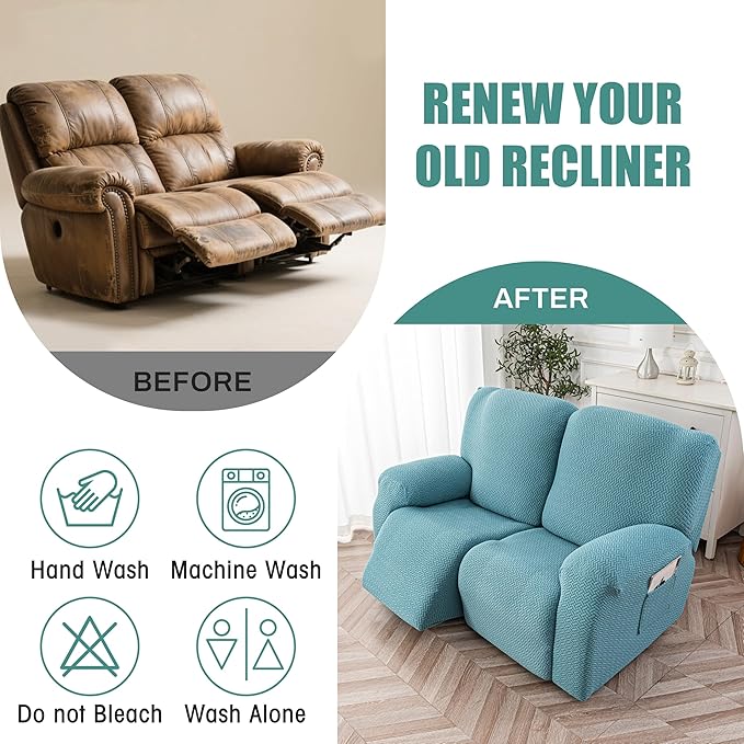 Genina Recliner Loveseat Cover Stretch Couch Covers Sofa slipcover