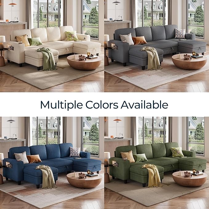 LINSY HOME Sectional Sleeper Sofa Pull Out Couches