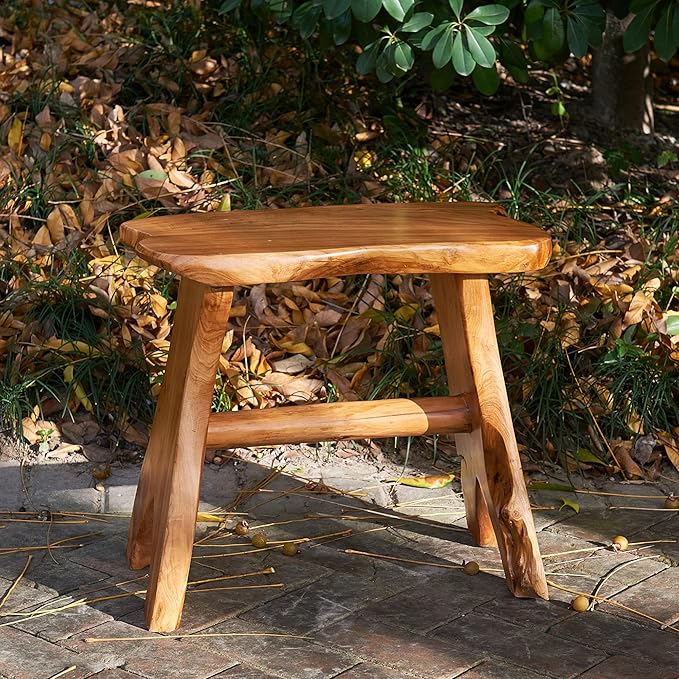 Greenage Cedar Roots Wooden Stool Naturally Shape Large 20" x 13" x 18" H Wood