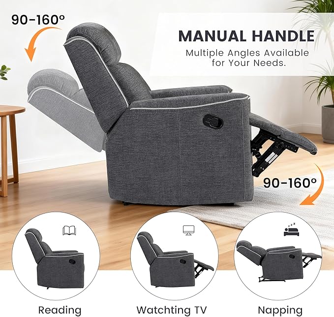 Betsy Furniture Soft Microfiber Manual Reclining Sofa w/Dropdown Table