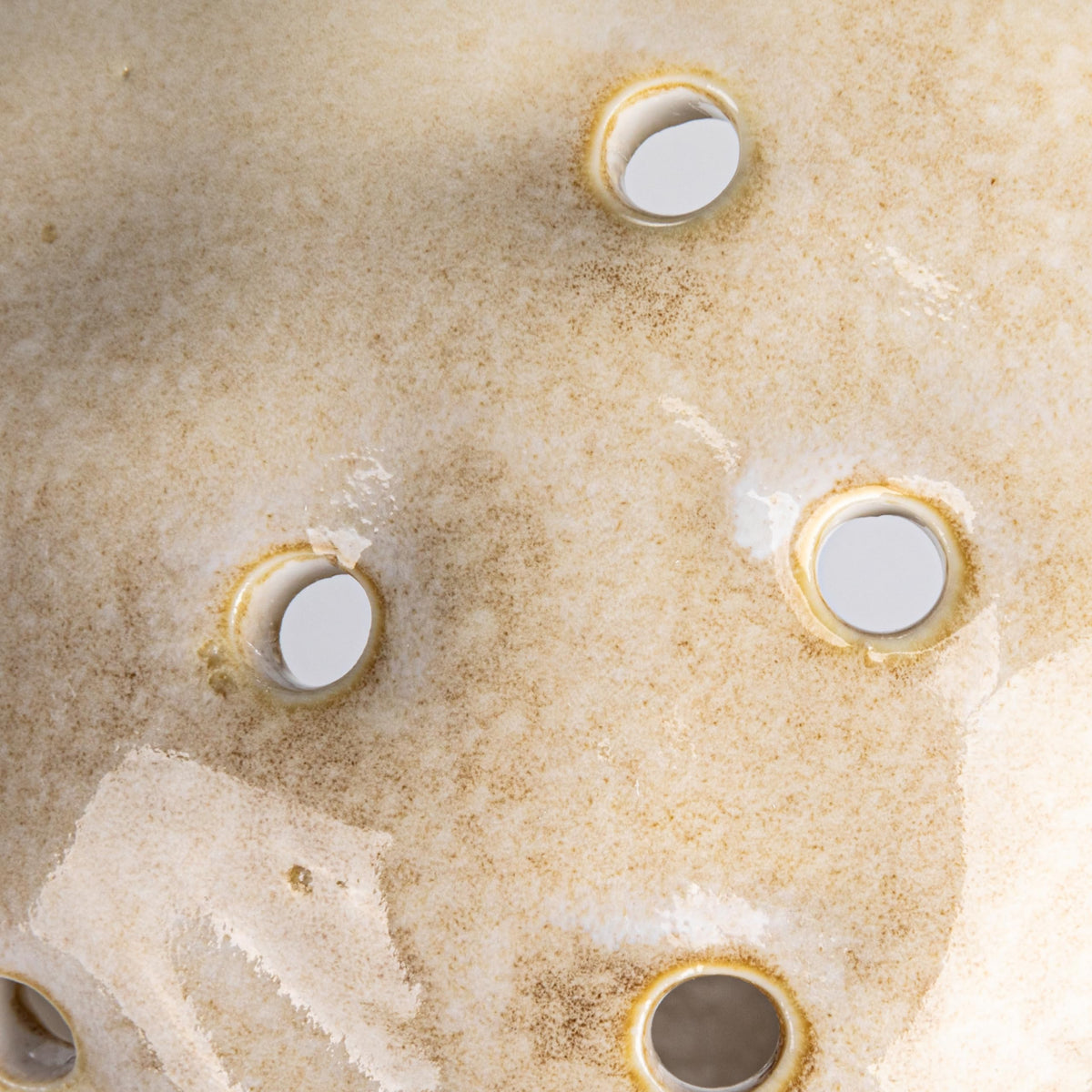 Creative Co-Op Set of 2 Cream Stoneware Colanders
