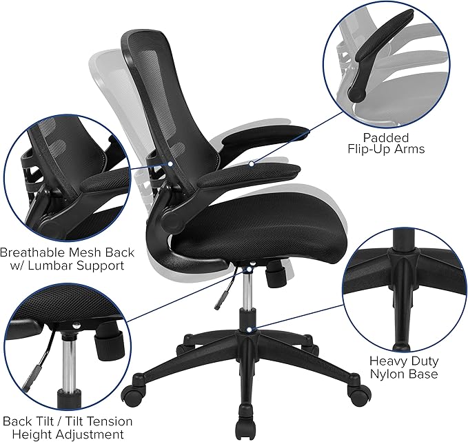 Flash Furniture Set of 8 Mid-Back Swivel Ergonomic Task Office Chairs