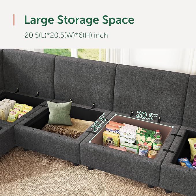 HONBAY Modular Sofa U Shaped Sectional Couch