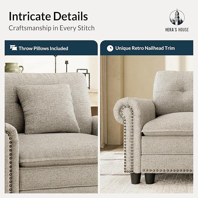 HERA'S HOUSE 3 Pieces Modular Sectional Sofa Sets, Oversized Couch Set