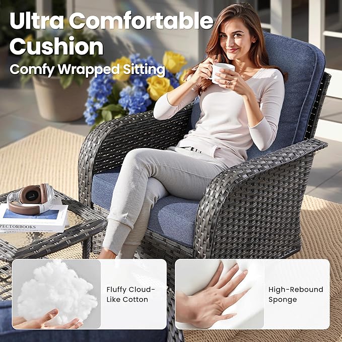 ovios 7-Piece Patio Furniture Set, Outdoor Wicker Sofa