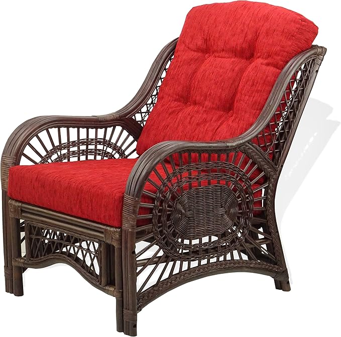Malibu Lounge Living Accent Armchair Natural Rattan Wicker Handmade Design