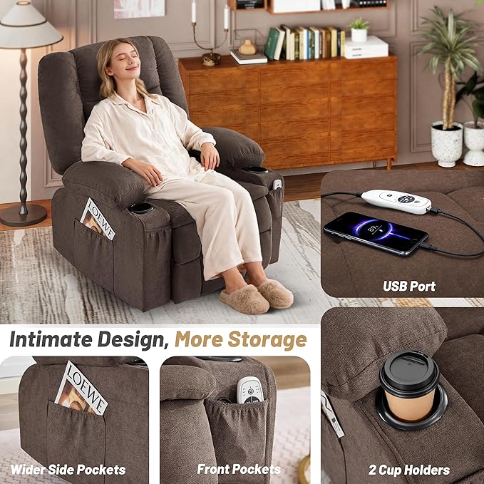 Oversized Swivel Rocker Recliner Chair