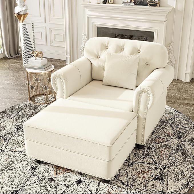 KEIKI 41" Velvet Chesterfield Sofa