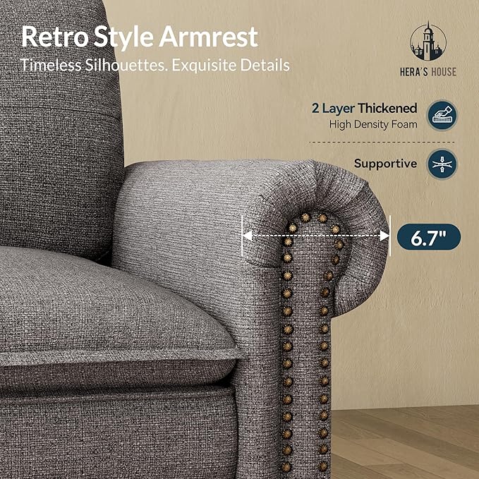 HERA'S HOUSE 73.2" Mid-Century Modern Loveseat, Oversized Sectional Couch