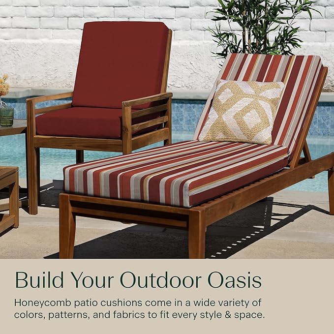 Honeycomb Outdoor Chaise Lounge Cushion