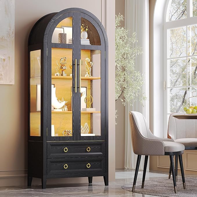 Vlsrka 71" Arched Curio Cabinet