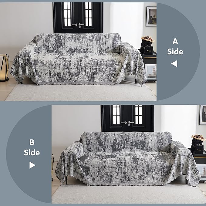 MYSKY HOME Couch Cover for Sectional Sofa Set Abstract Geometric Furniture Sofa