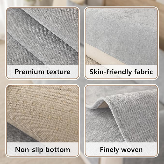 Premium Chenille Sofa Cushion Covers，Upgraded Anti-Slip Sectional Couch