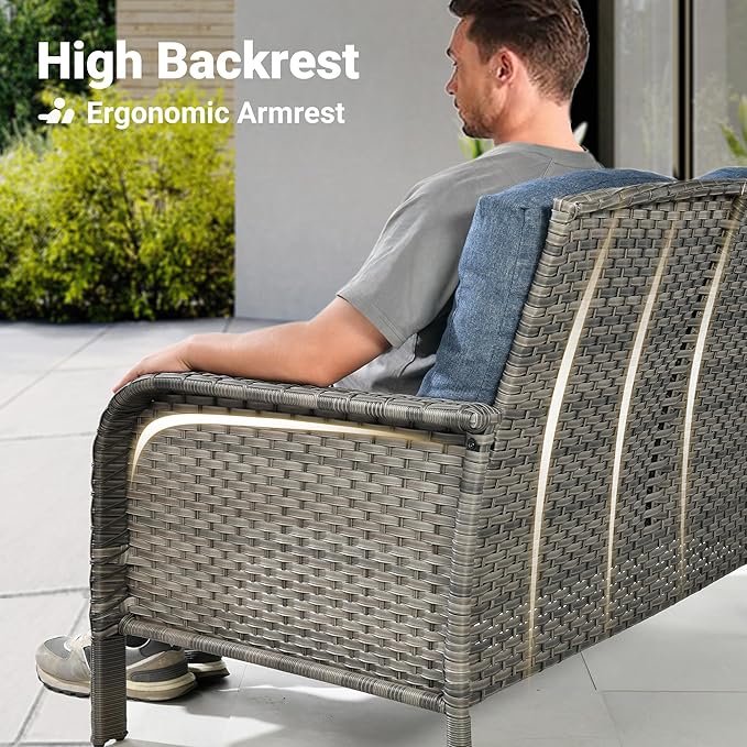 ovios 8-Piece Patio Furniture Set, Outdoor Wicker Sofa