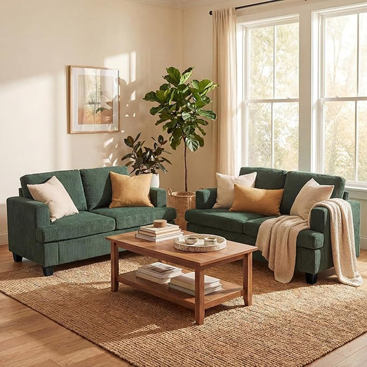 YOUDENOVA 2 Piece Set Comfy Sofa Couch, Loveseat Sofa * 2