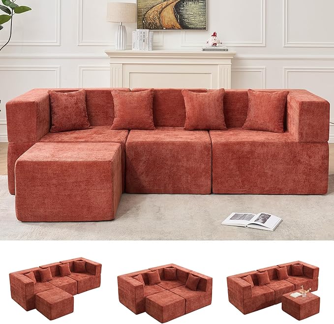 MONVANE 103'' Modular Sectional Sofa, Cloud Sectional Couch
