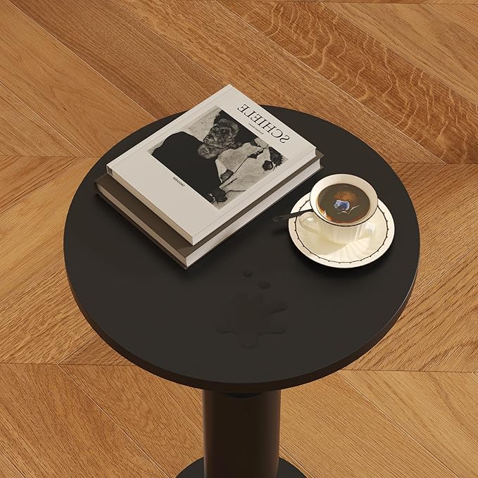 LAATOOREE Small Round Side Table, Accent Drink Coffee Table, Pedestal End Table