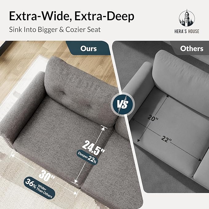 HERA'S HOUSE 2 Pieces Modular Sectional Sofa Sets, Oversized Couch Set