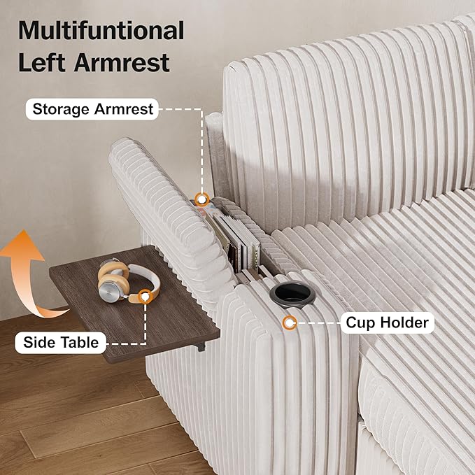 Vipbear 111" Modular Sectional Sleeper Sofa
