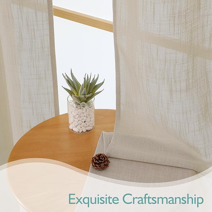 Chyhomenyc Extra Long Semi Sheer Curtains 108 Inches Long 2 Panels Set