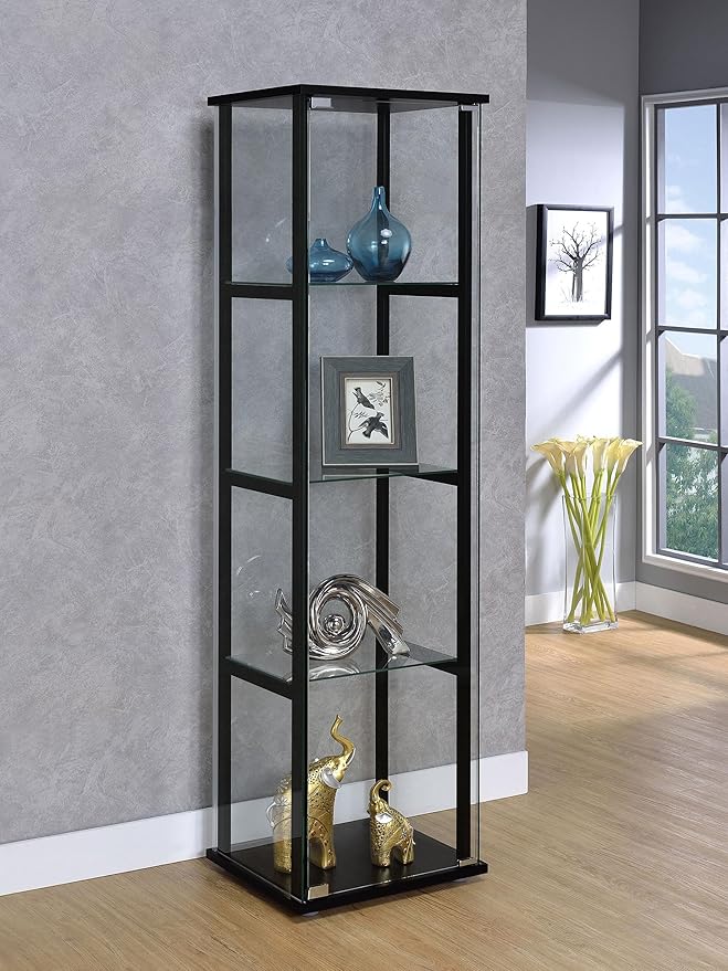 Coaster Home Furnishings Cyclamen 64-inch 5-Tier Clear Tempered Glass Curio