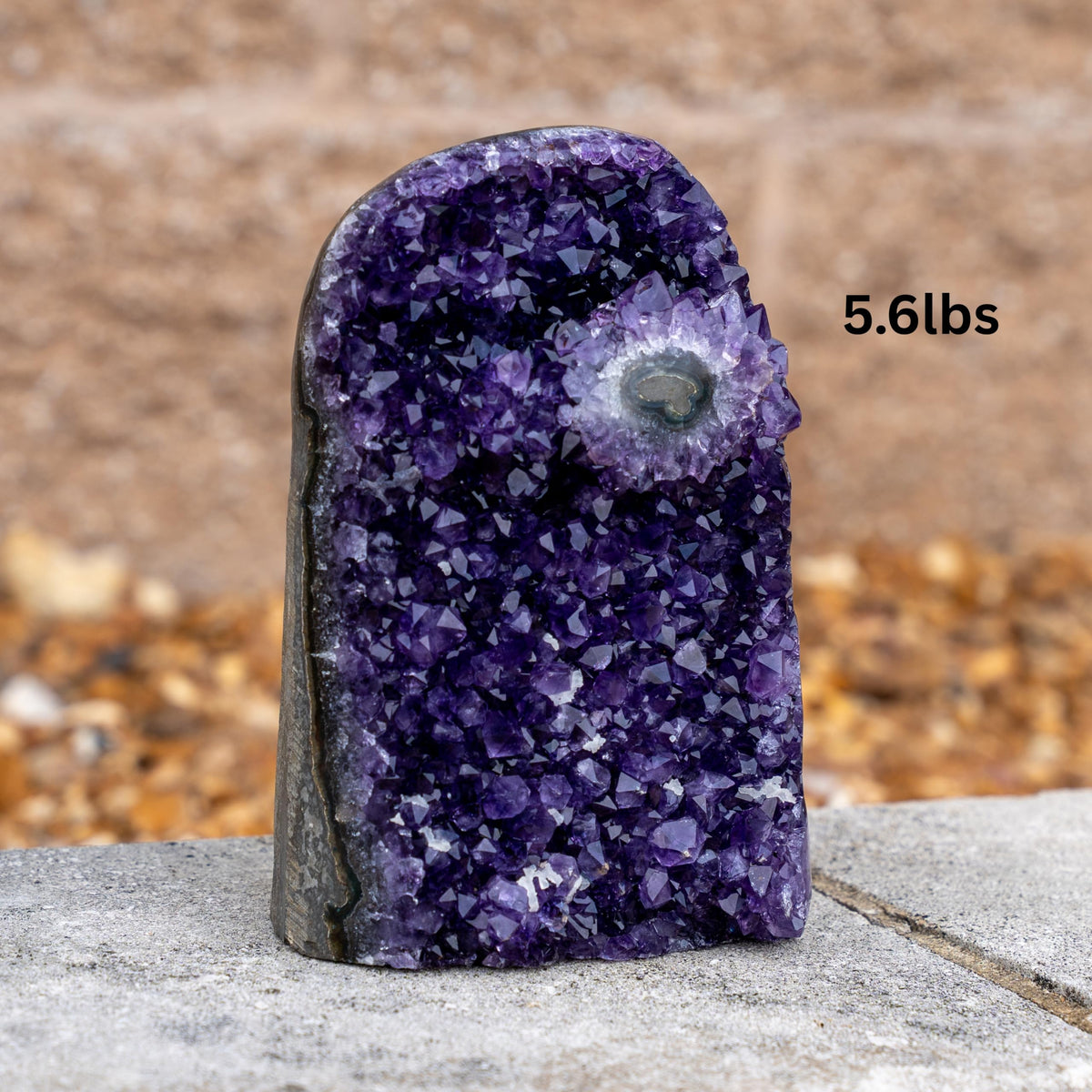 TRUENERGY Polished Amethyst Cluster Quartz Crystal – 3.0 To 3.5 lbs Grade A+ Raw Dark Purple Geode Stone With Rounded Edge – Home Decoration, Meditation Healing, and Positive Energy (3-3.5 lbs)