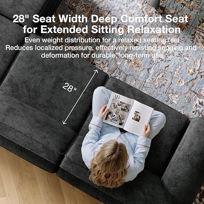 Novilla 138" Modular Sectional Sofa, Modular Sectional Couches