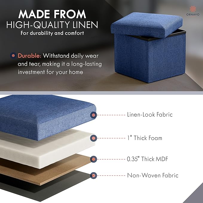 Ornavo Home Small Storage Ottoman,