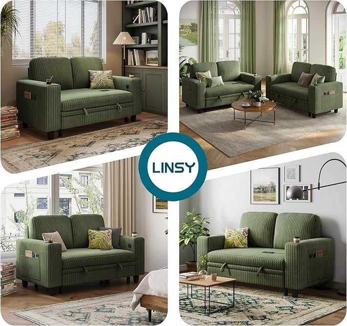 LINSY HOME Loveseat Sofa with Storage