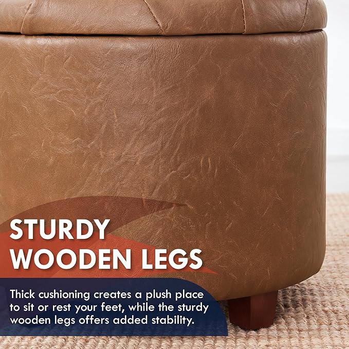 Ornavo Home Round Storage Ottoman