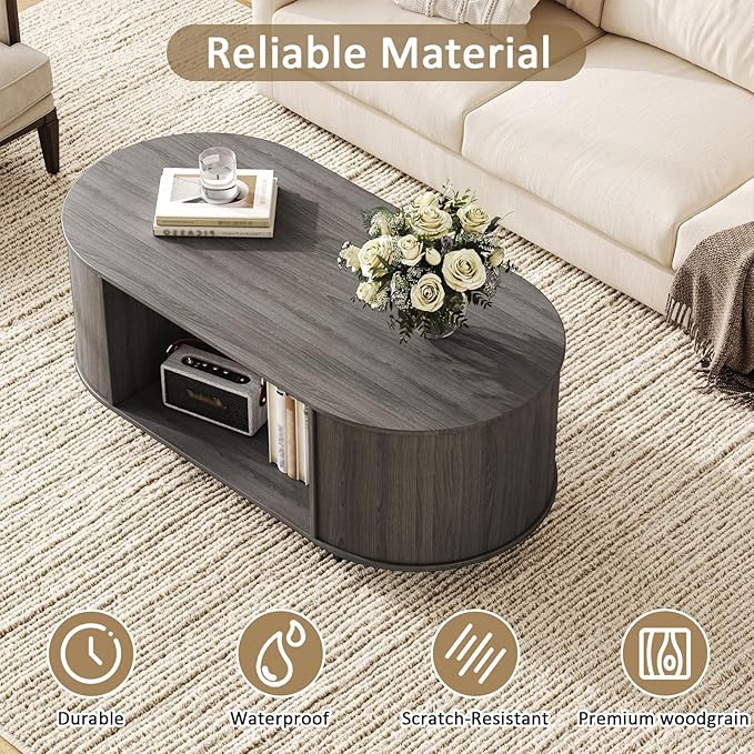 Coffee Table and TV Stand Set of 2, 76.4'' Modern TV Console, Entertainment