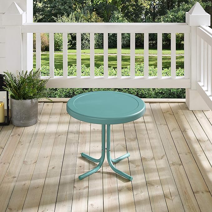 Crosley Furniture Griffith Weather Resistant Retro Metal Outdoor Side Table