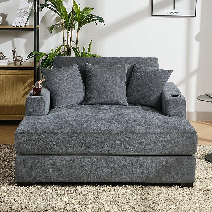 Merax Modern Upholstered Indoor Chaise Lounge