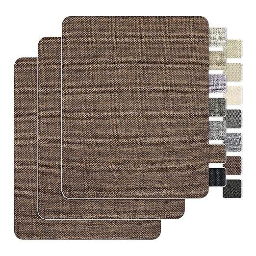 BESEZX Linen Fabric Repair Patch，3 PCS 9 * 11 Inch Self-Adhesive Couch Fabric
