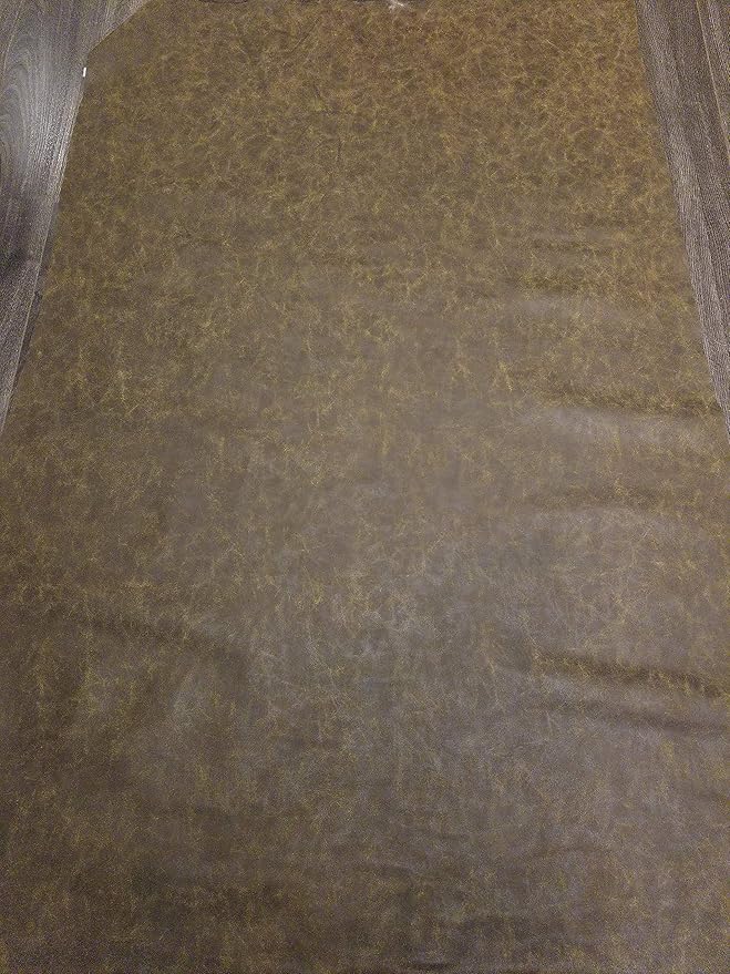NAT Leathers | Brown Distressed Crazy Horse Oily Faux Vegan Leather PU | 4 Yard